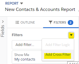 Salesforce add cross filter