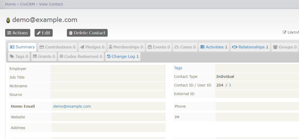 CiviCRM Summary Screen Before Flags