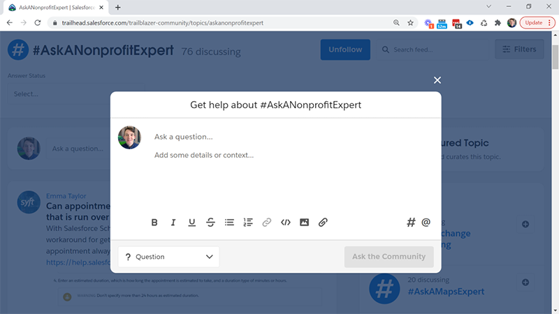 Salesforce Communities for Nonprofits - Question