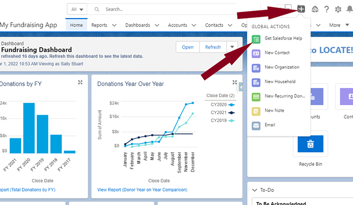 Salesforce Global Action List