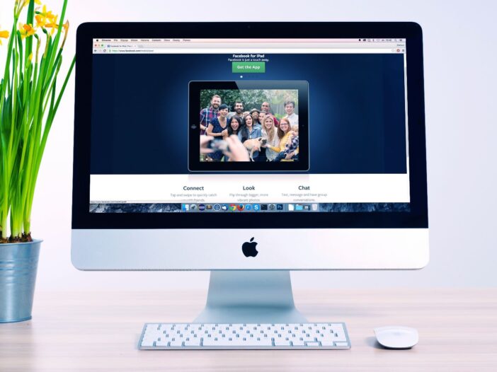 computer screen with website