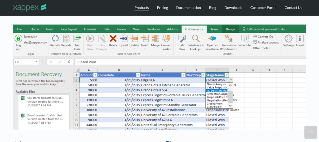Salesforce XLL Connector