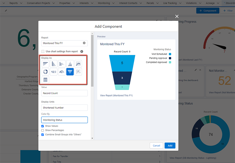 Salesforce Dashboard - Choose Your Graph