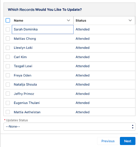 Salesforce Data Table List