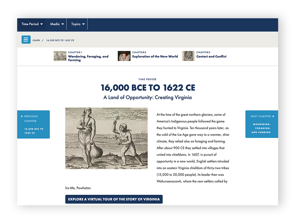 Virginia Museum of History & Culture Interactive Timeline