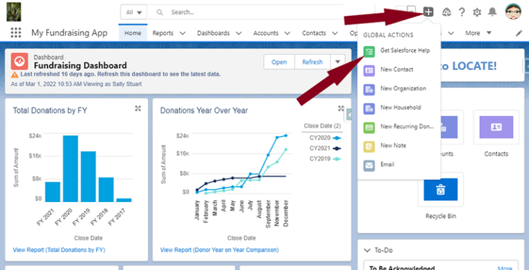 Salesforce Global Action List