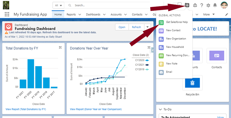 global action email salesforce