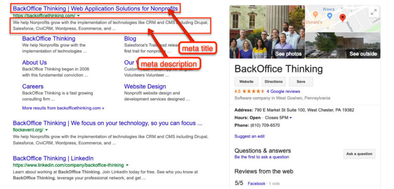 Google Search Results BackOffice Thinking