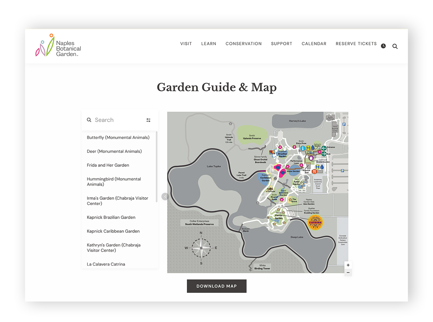 Naples Botanical Garden Map