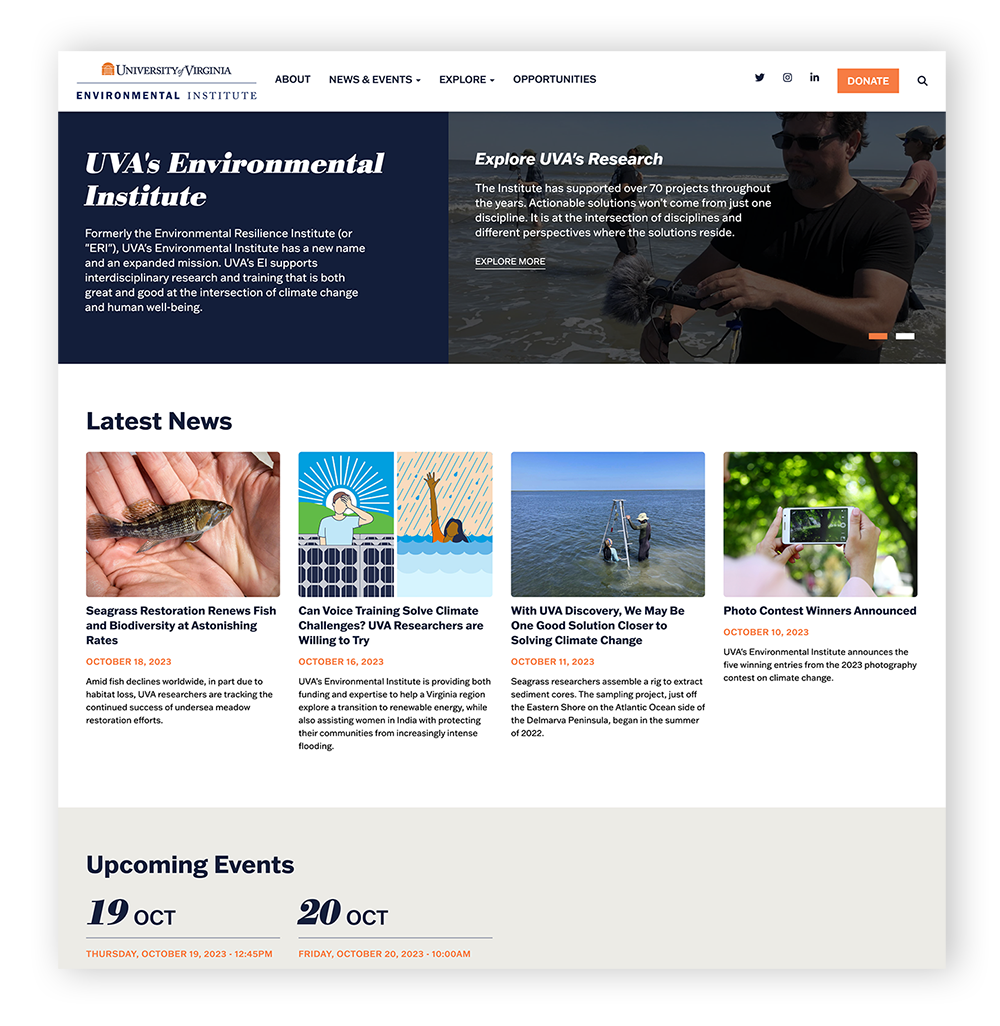 University of Virginia Environmental Institute Home Page