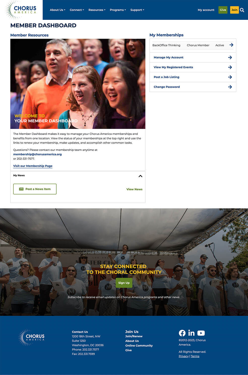 Chorus America Membership Dashboard