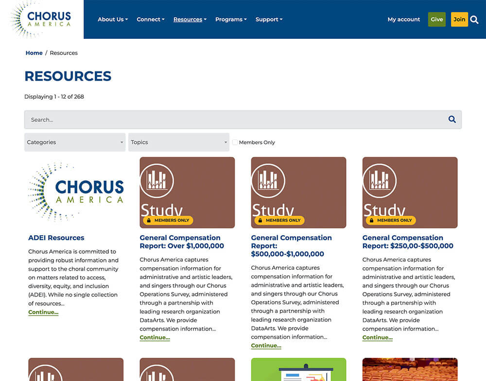 Chorus America Resources Page